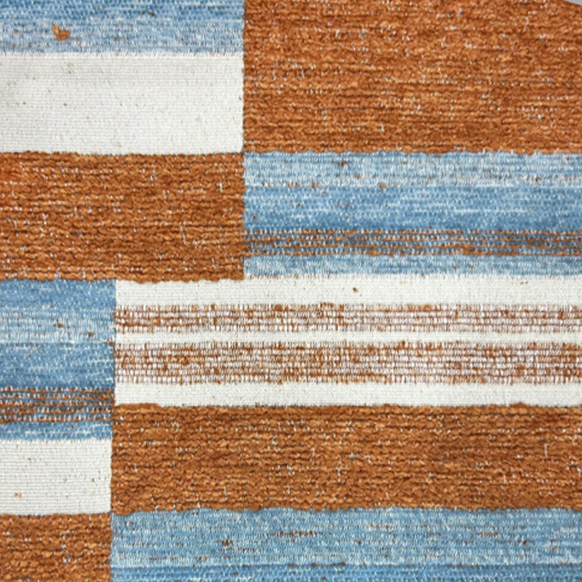 Мебельная Ткань Chenille Geometry Terracotta Blue