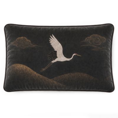 Декоративная подушка Cranes Japanese Garden chocolate I