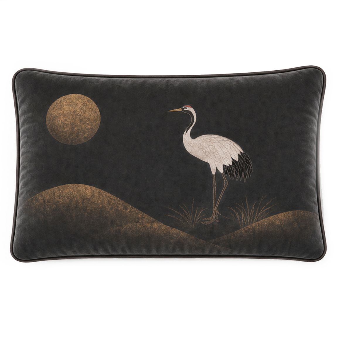 Декоративная подушка Cranes Japanese Garden chocolate II