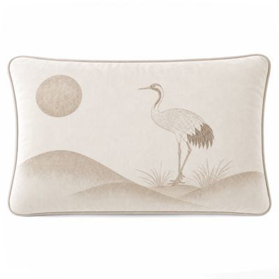 Декоративная подушка Cranes Japanese Garden Ivory I