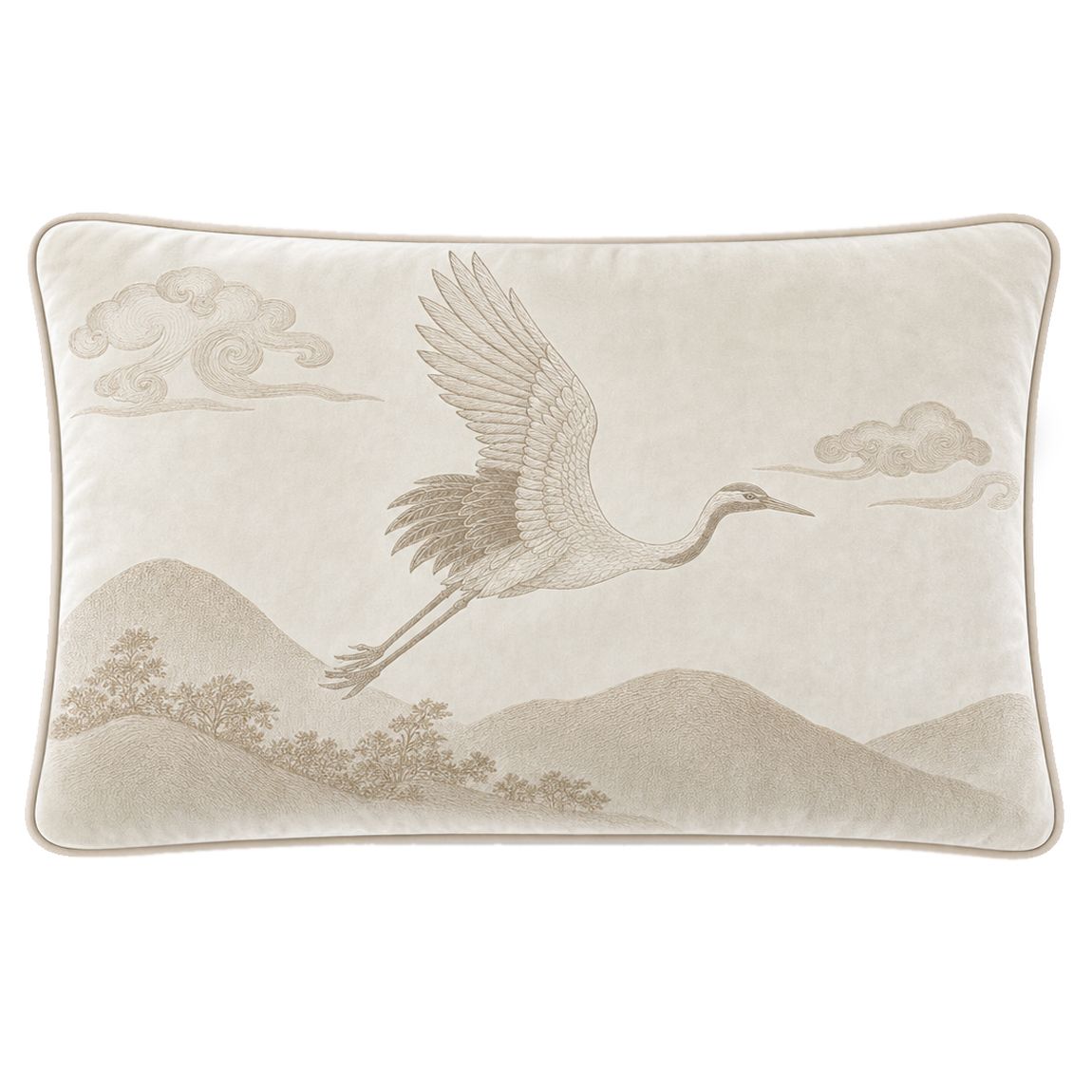 Декоративная подушка Cranes Japanese Garden Ivory II