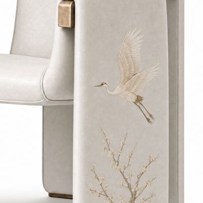 Полукресло Cranes Japanese Garden Ivory натуральная кожа