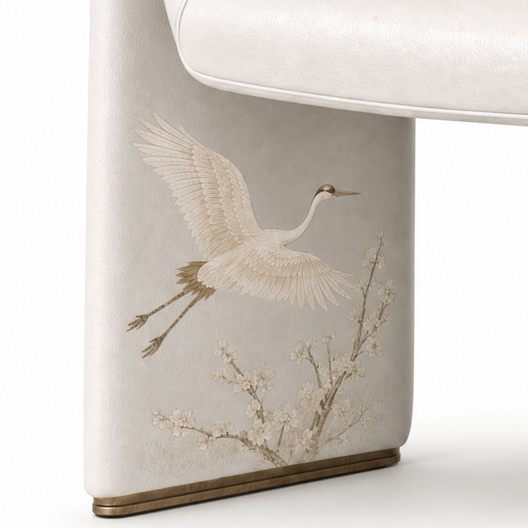 Полукресло Cranes Japanese Garden Ivory натуральная кожа