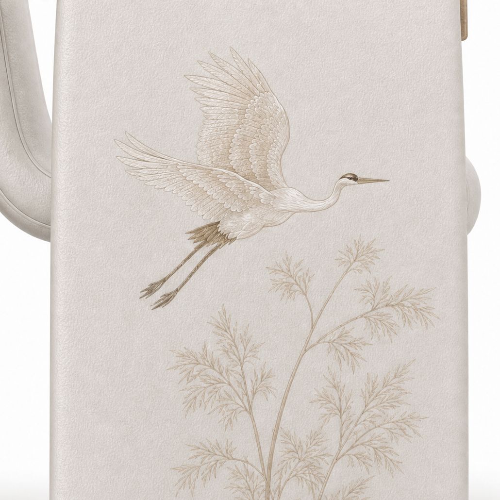 Полукресло Cranes Japanese Garden Ivory натуральная кожа