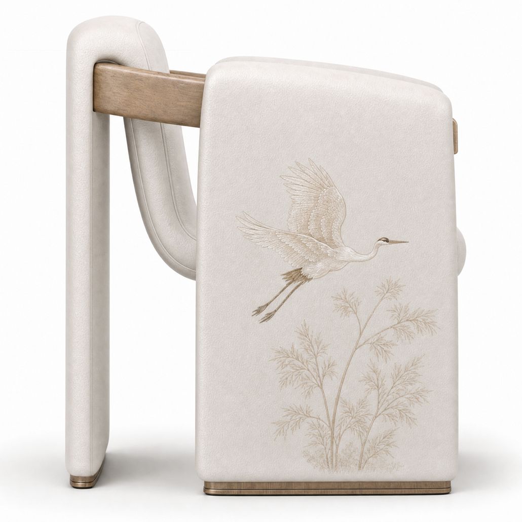 Полукресло Cranes Japanese Garden Ivory натуральная кожа