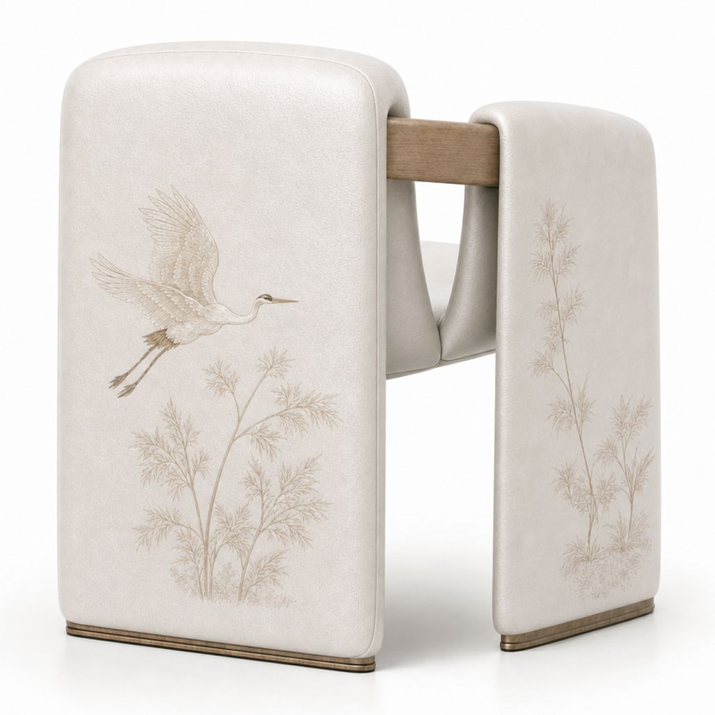 Полукресло Cranes Japanese Garden Ivory натуральная кожа