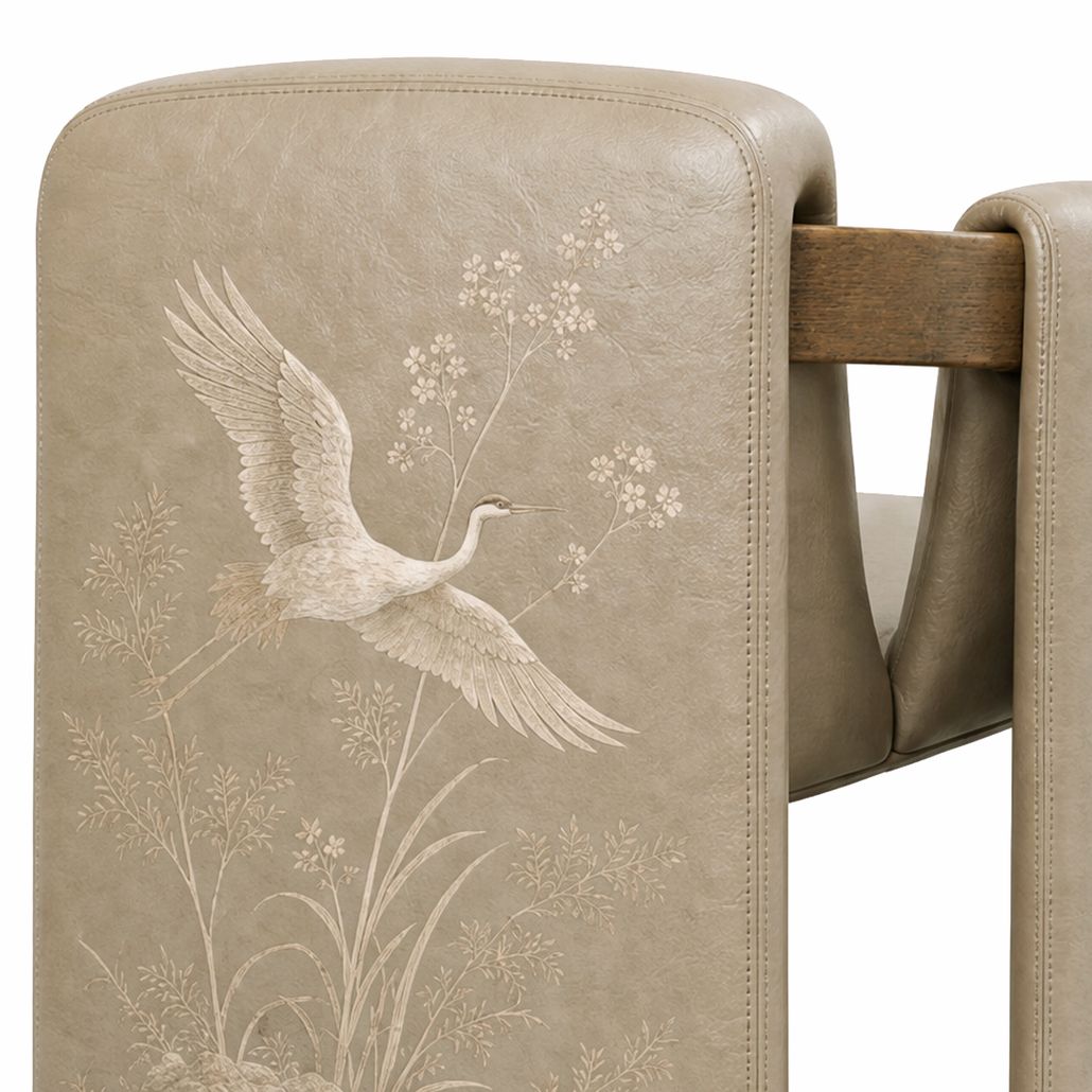 Полукресло Cranes Japanese Garden Beige натуральная кожа
