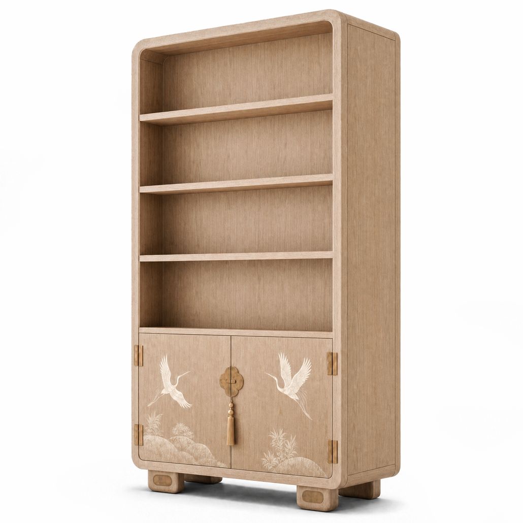 Стеллаж Cranes Japanese Garden Bookcase Beige