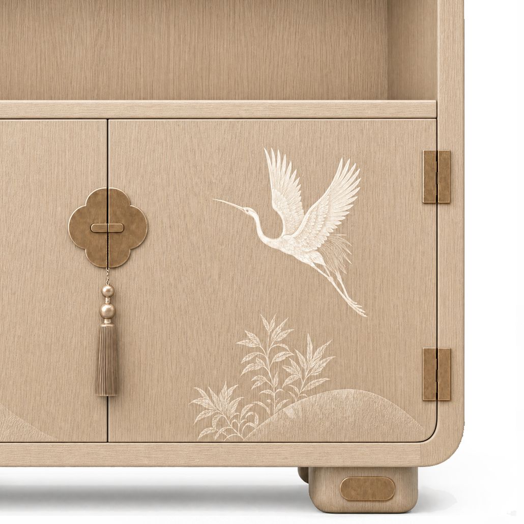 Стеллаж Cranes Japanese Garden Bookcase Beige