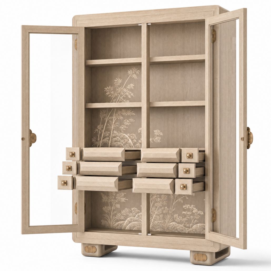 Витрина Cranes Japanese Garden cabinet Beige