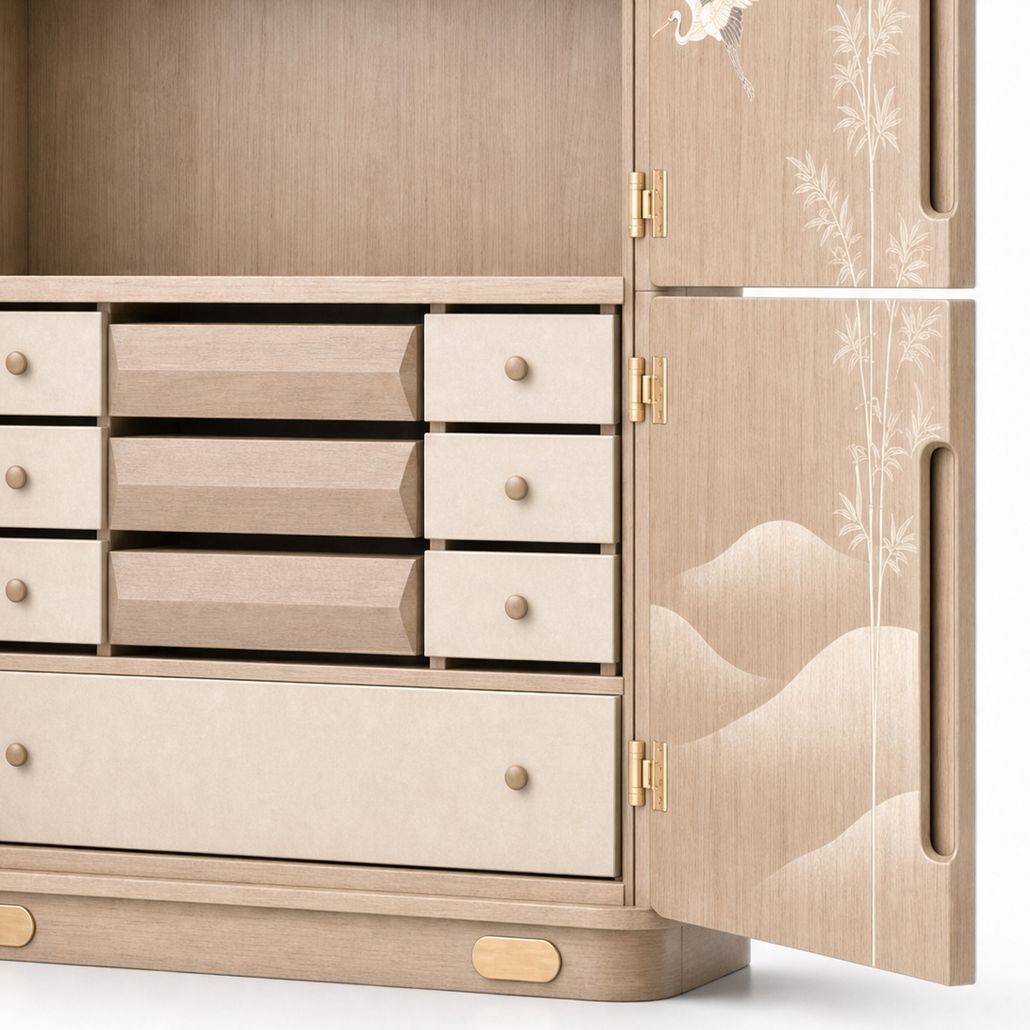 Шкаф Cranes Japanese Garden Beige Wardrobe