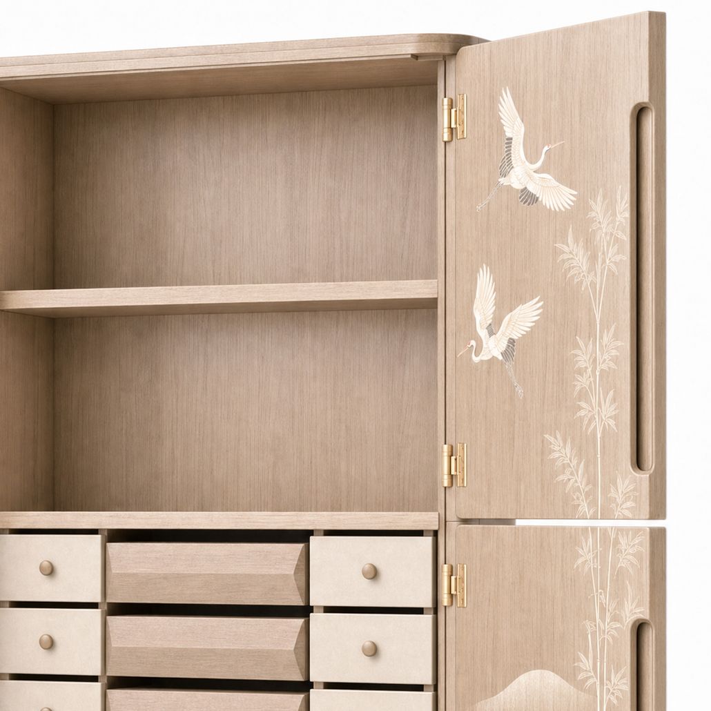 Шкаф Cranes Japanese Garden Beige Wardrobe