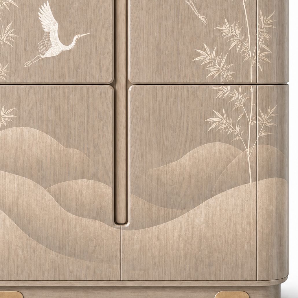 Шкаф Cranes Japanese Garden Beige Wardrobe