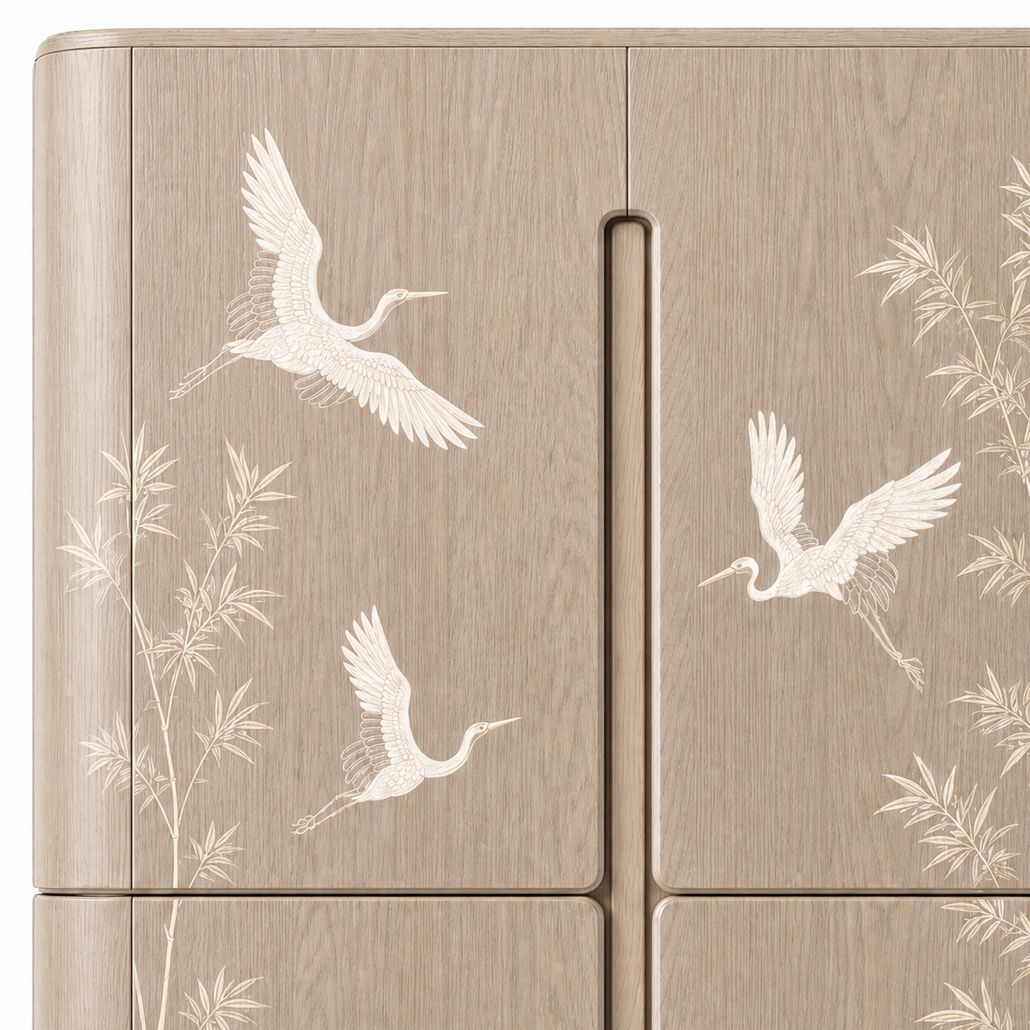 Шкаф Cranes Japanese Garden Beige Wardrobe