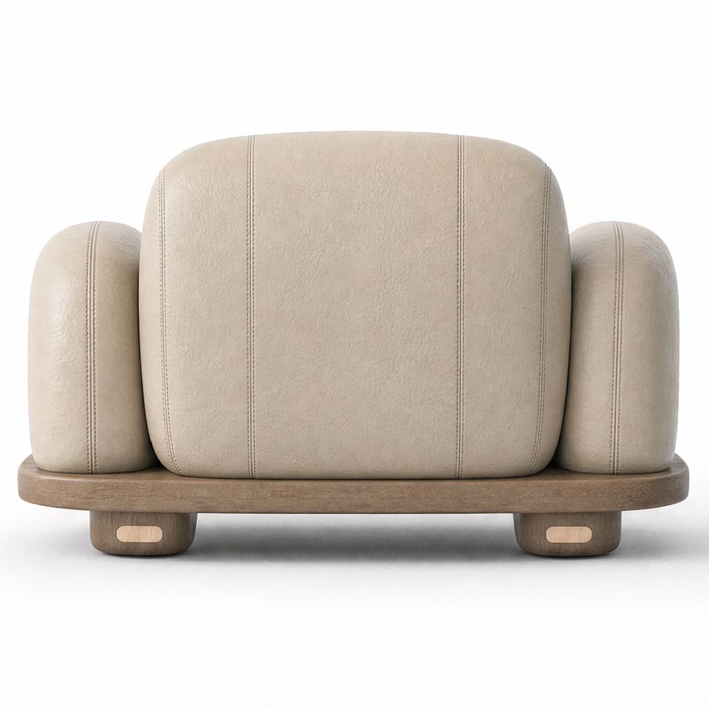 Кресло Akio Japandi  Lounge Chair Натуральная кожа