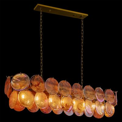 Подвесная люстра из круглых розовых стеклянных дисков Pink Sequins