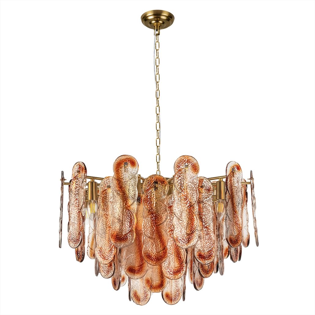 Подвесная люстра из декоративных стеклянных элементов Amber Sequins 68 см