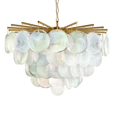 Подвесная люстра из стеклянных перламутровх дисков Sequins Pearl