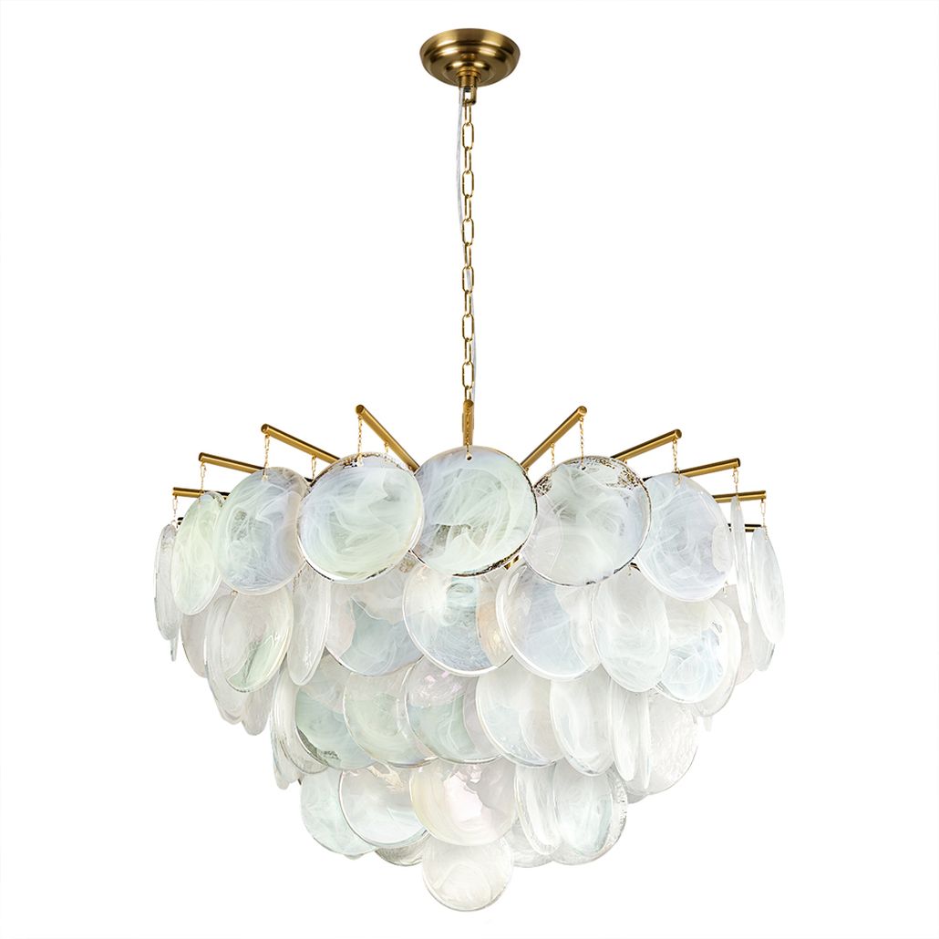Подвесная люстра из стеклянных перламутровх дисков Sequins Pearl