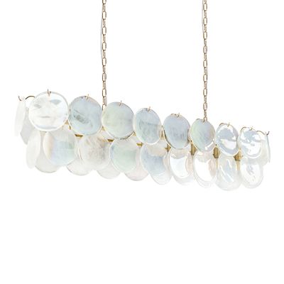 Подвесная люстра овальная из стеклянных перламутровх дисков Sequins Pearl
