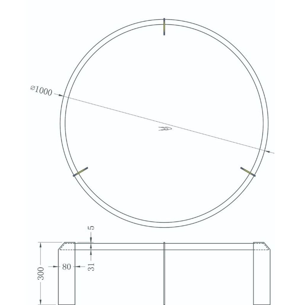 Стол журнальный круглый из темного шпона на тонких металлических ножках Floating Disc