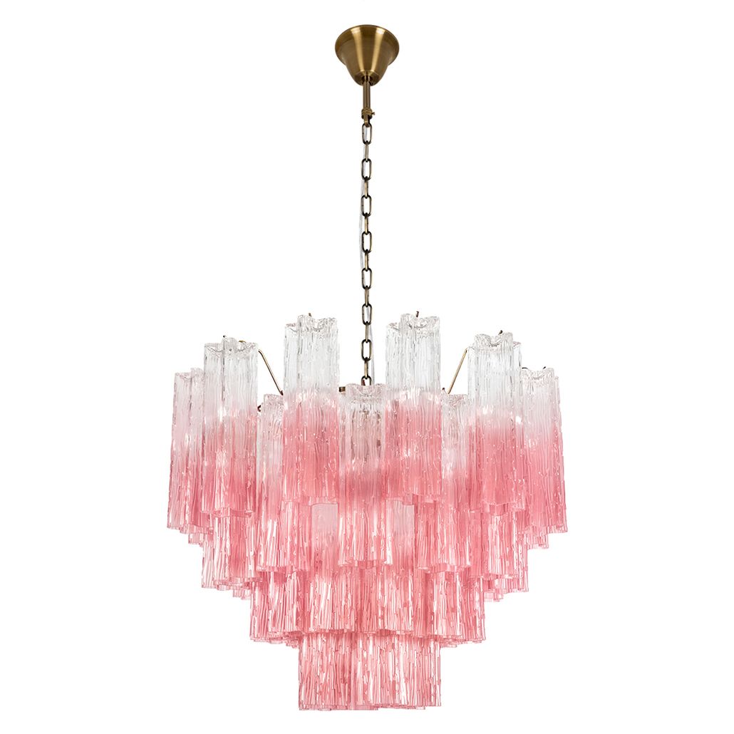 Люстра подвесная Clear Pink Lagoon glass розовый градиент 60 см