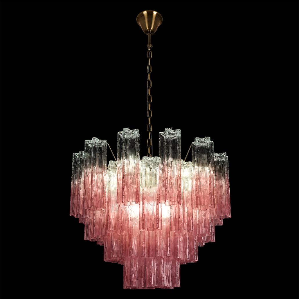 Люстра подвесная Clear Pink Lagoon glass розовый градиент 60 см