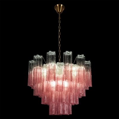 Люстра подвесная Clear Pink Lagoon glass розовый градиент 60 см
