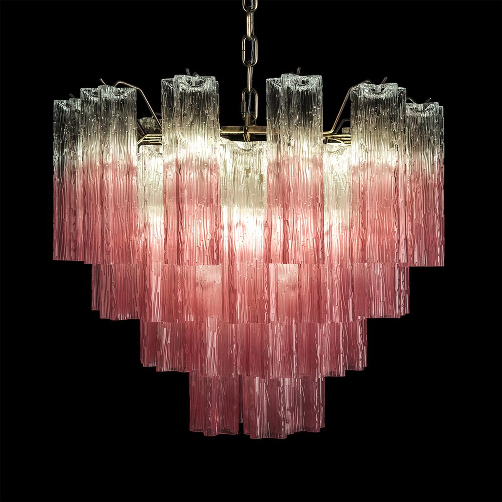 Люстра подвесная Clear Pink Lagoon glass розовый градиент 60 см