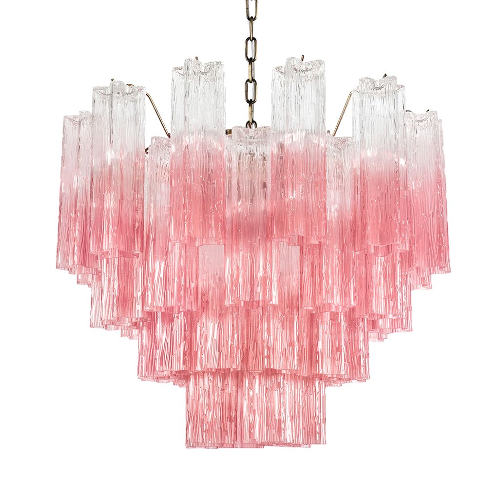 Люстра подвесная Clear Pink Lagoon glass розовый градиент 60 см