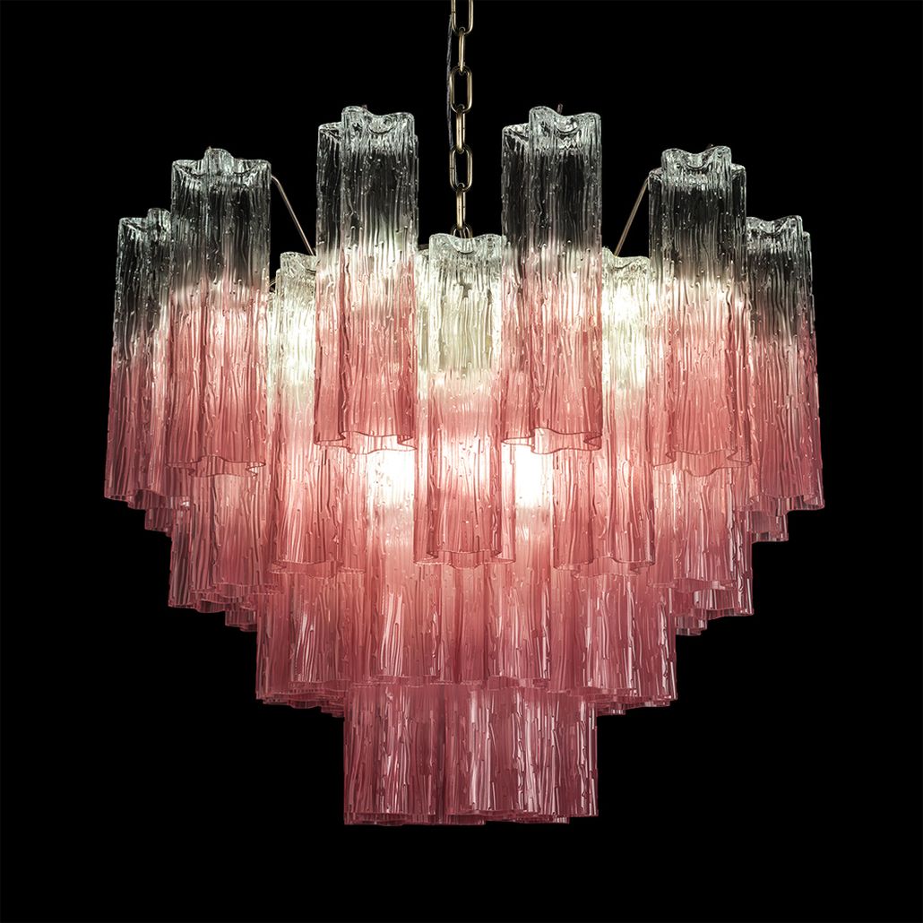 Люстра подвесная Clear Pink Lagoon glass розовый градиент 60 см