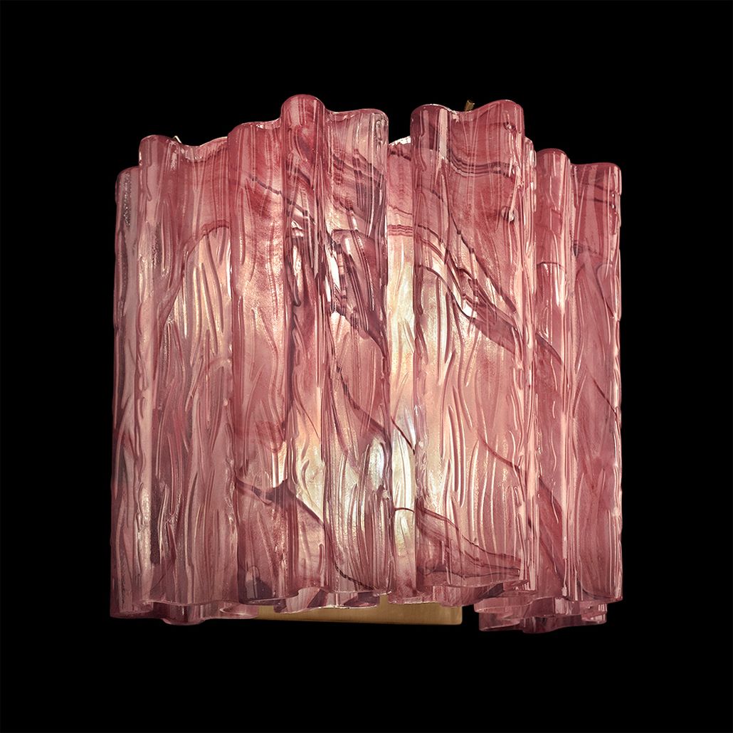 Бра Pink Lagoon glass Розовое стекло