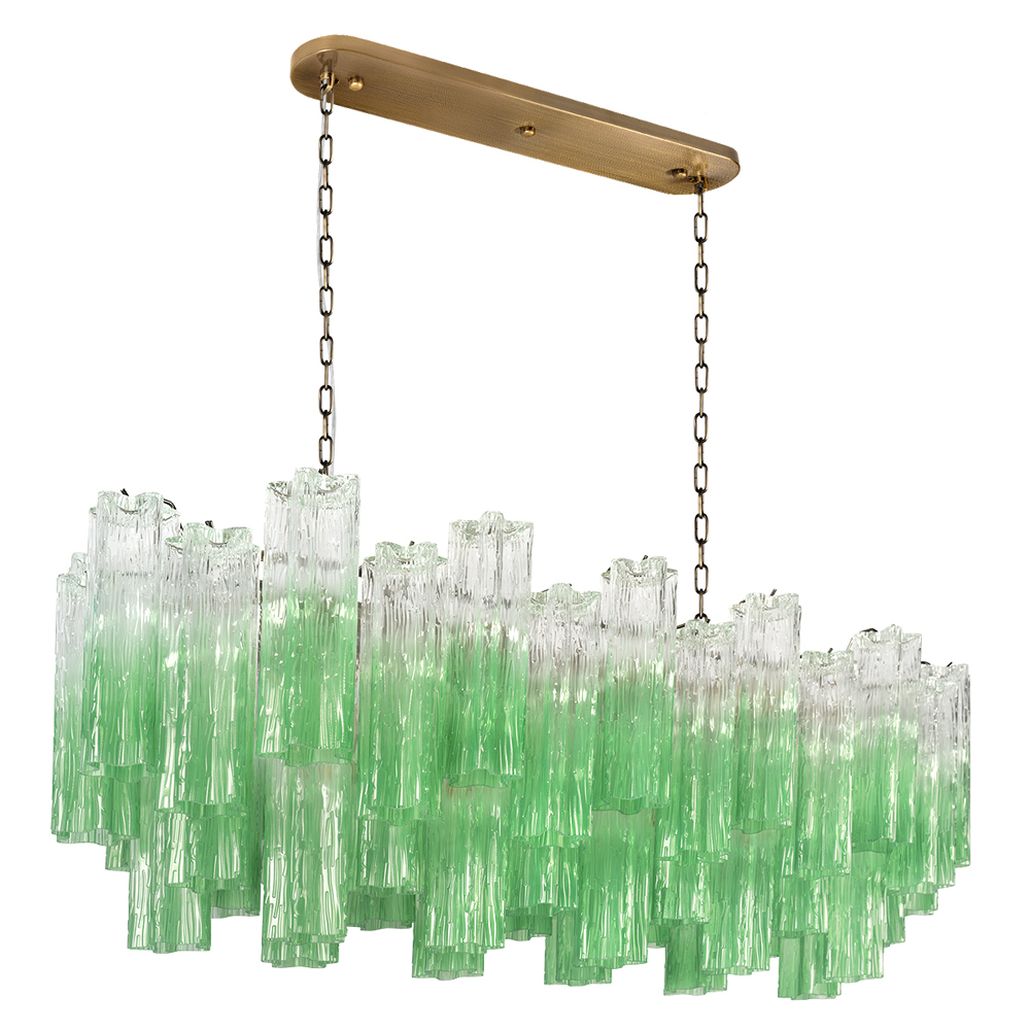 Люстра подвесная овальная Green Lagoon glass Зеленый градиент