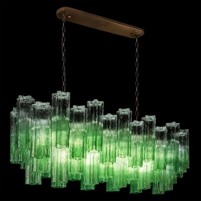Люстра подвесная овальная Green Lagoon glass Зеленый градиент