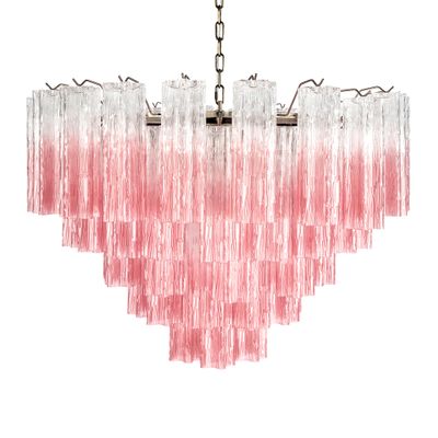 Люстра подвесная Clear Pink Lagoon glass Розовый градиент 80 см