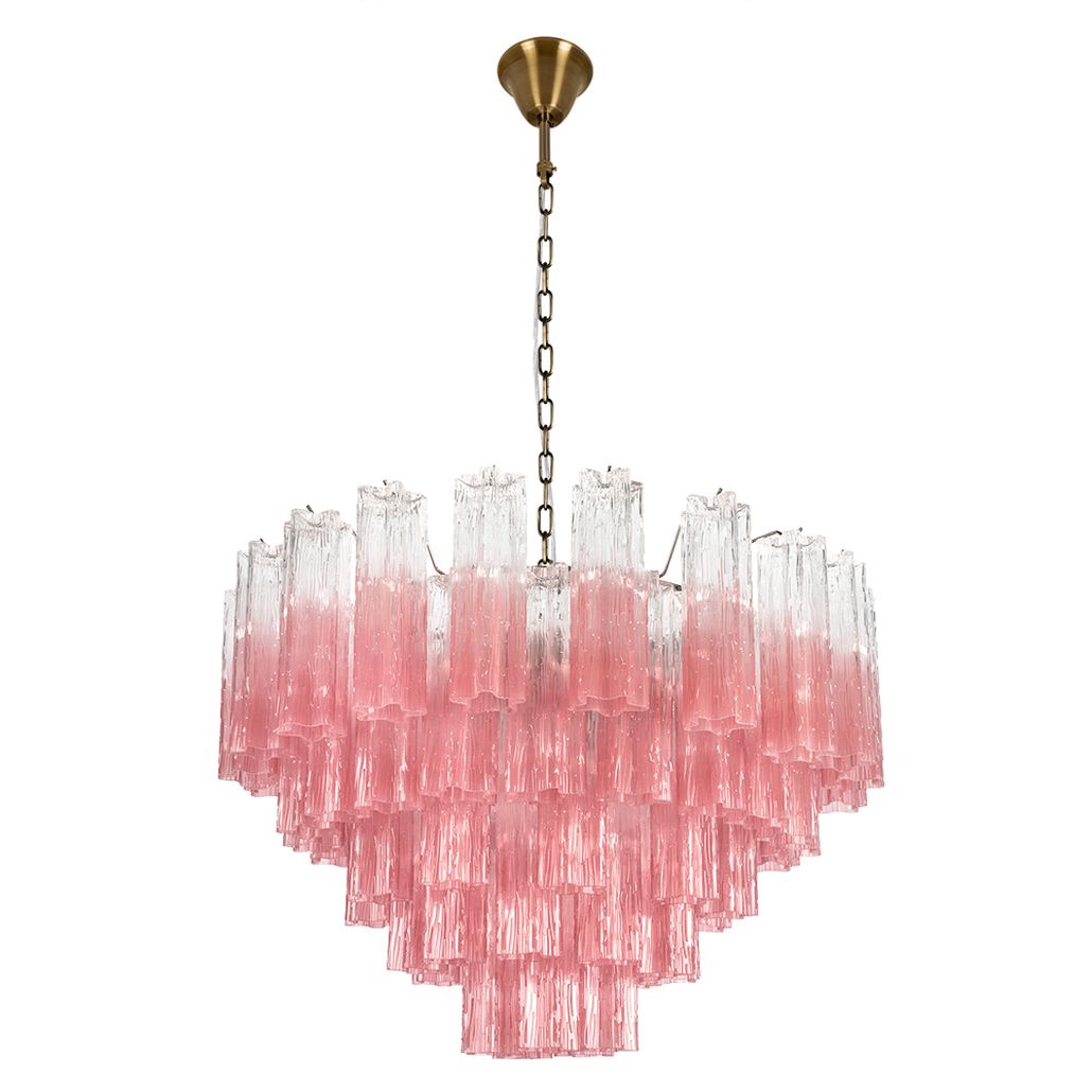 Люстра подвесная Clear Pink Lagoon glass Розовый градиент 80 см