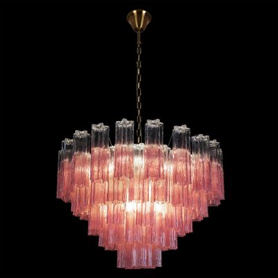Люстра подвесная Clear Pink Lagoon glass Розовый градиент 80 см