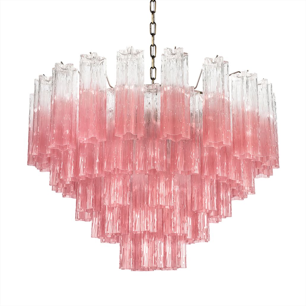 Люстра подвесная Clear Pink Lagoon glass Розовый градиент 80 см