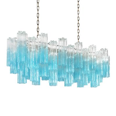 Люстра подвесная овальная Clear Blue Lagoon glass Синий градиент