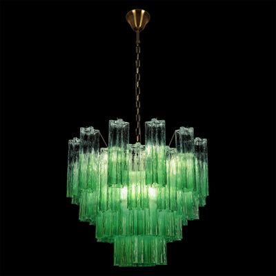 Люстра подвесная Clear Green Lagoon glass Зеленый градиент 60 см