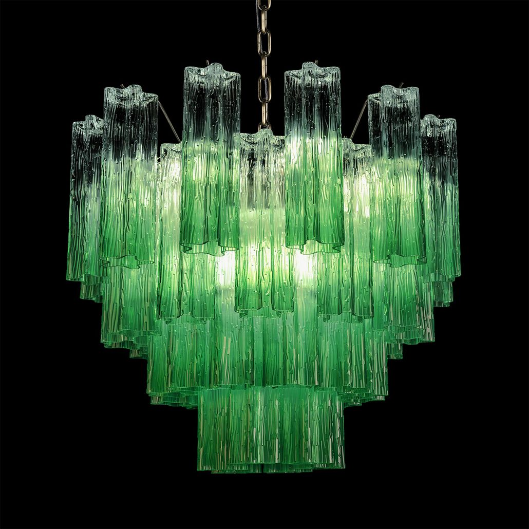 Люстра подвесная Clear Green Lagoon glass Зеленый градиент 60 см
