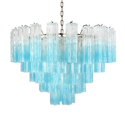 Люстра подвесная Clear blue Lagoon glass Синий градиент 80 см