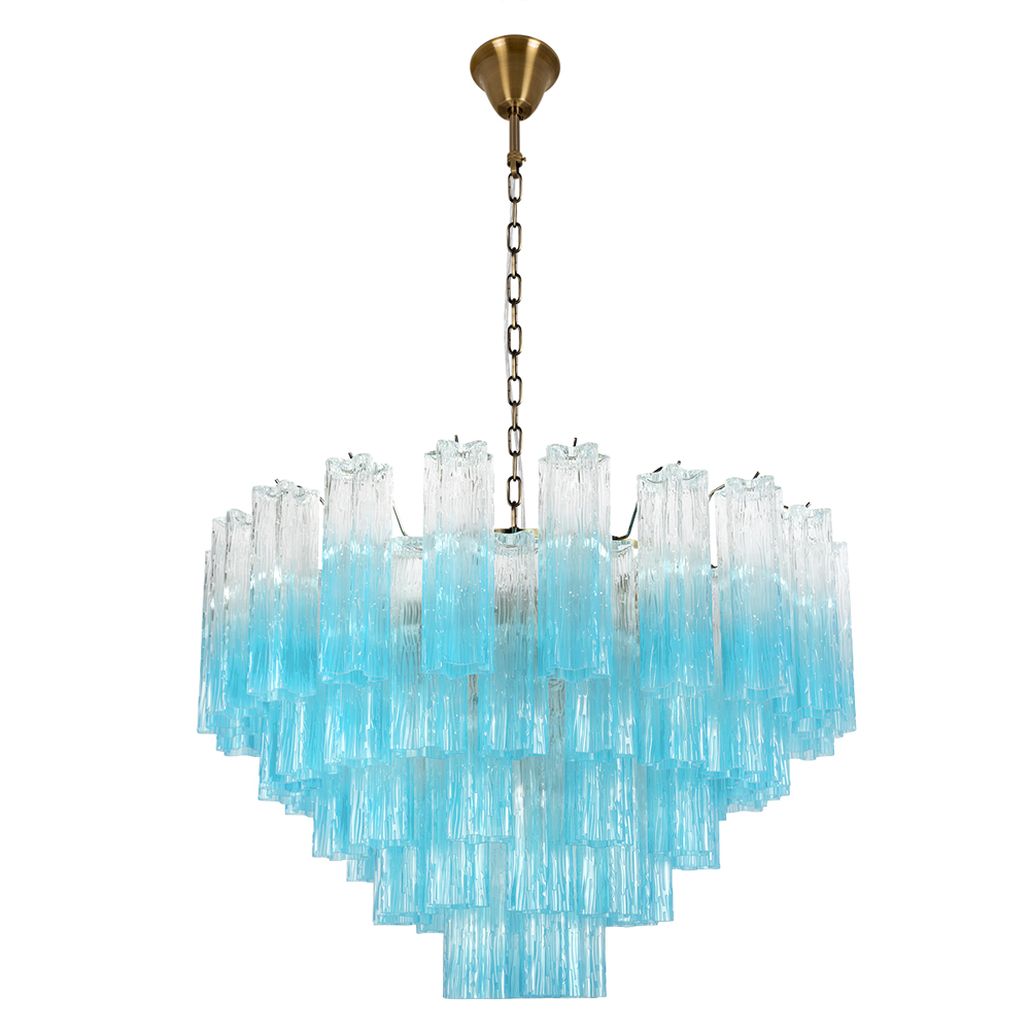 Люстра подвесная Clear blue Lagoon glass Синий градиент 80 см