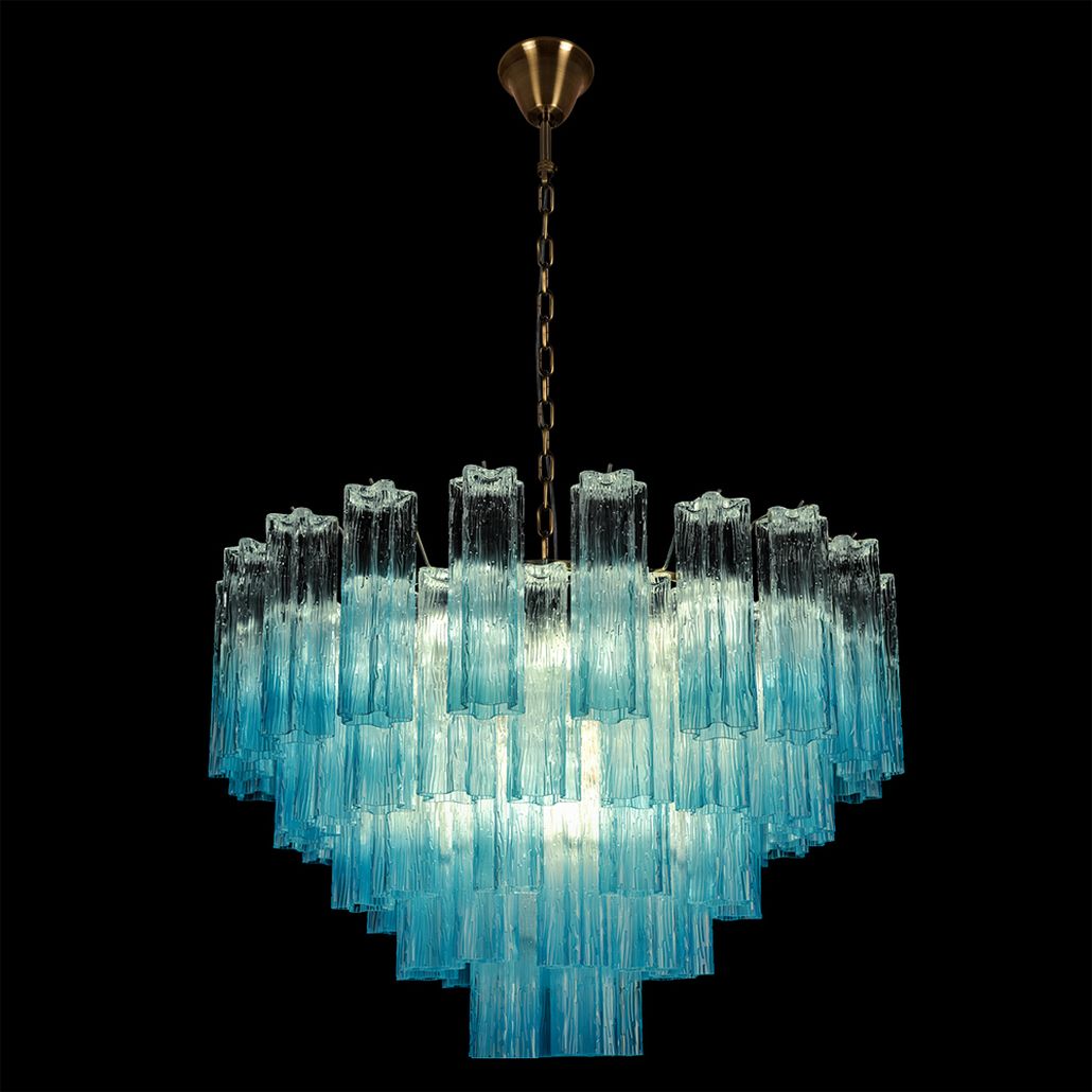 Люстра подвесная Clear blue Lagoon glass Синий градиент 80 см