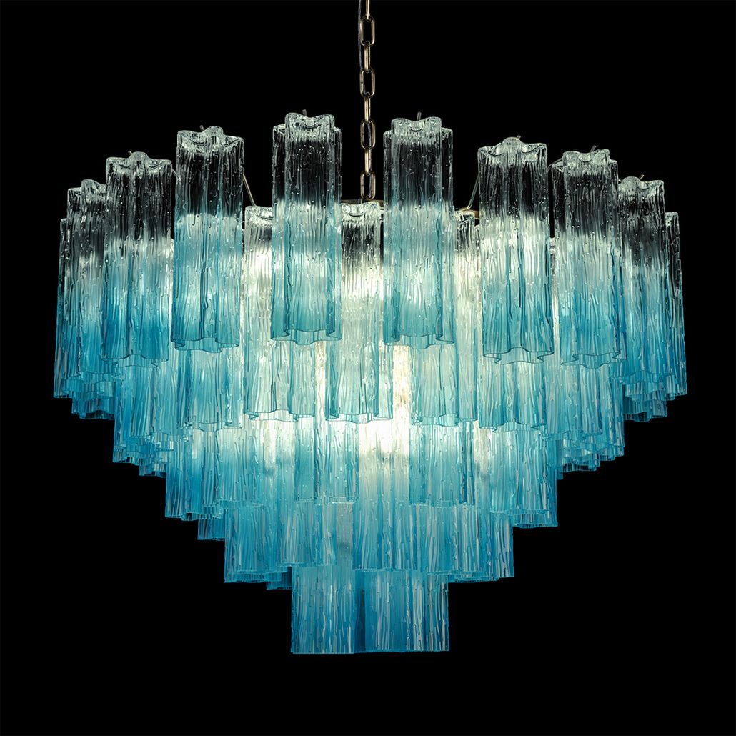 Люстра подвесная Clear blue Lagoon glass Синий градиент 80 см