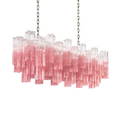 Люстра подвесная овальная Clear Pink Lagoon glass Розовый градиент
