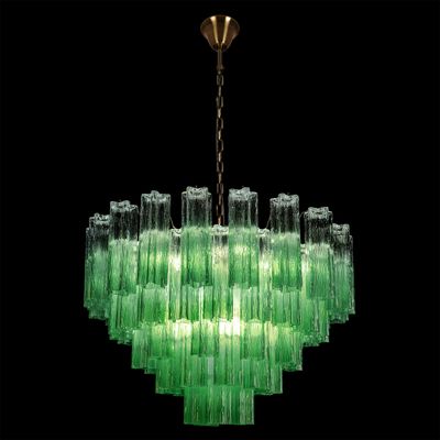 Люстра подвесная Clear Green Lagoon glass Зеленый градиент 80 см