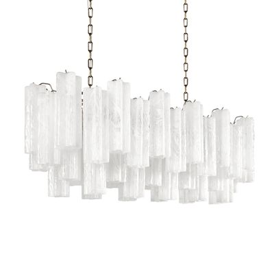 Люстра подвесная овальная White Lagoon glass Белое стекло