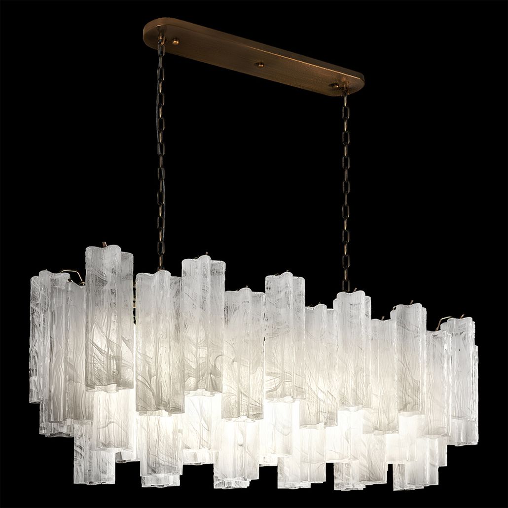 Люстра подвесная овальная White Lagoon glass Белое стекло