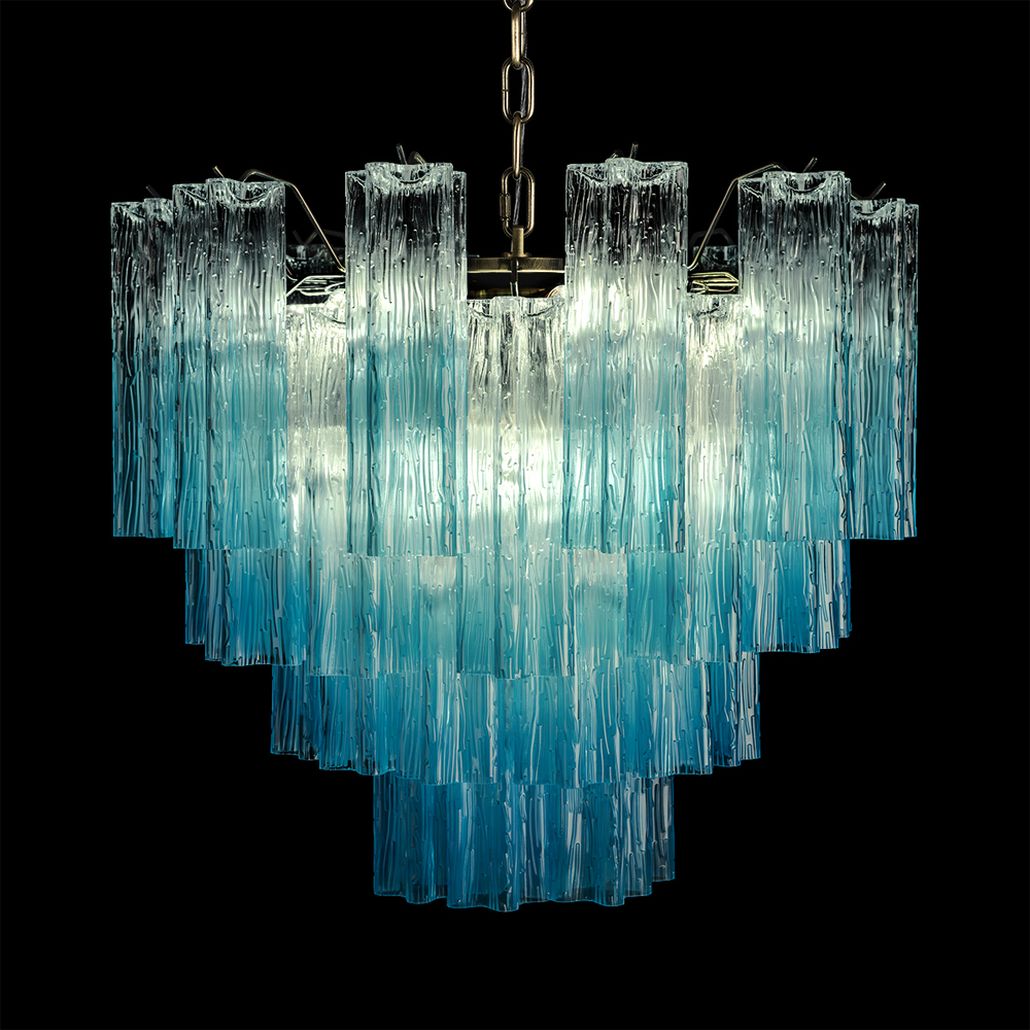 Люстра подвесная Clear blue Lagoon glass Синий градиент 60 см